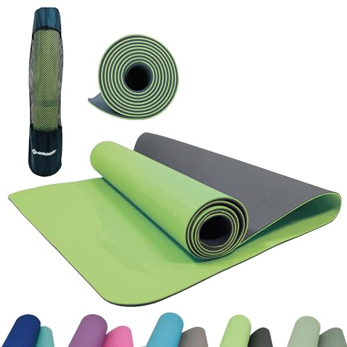 Schildkröt Fitness unisex yogamatta yogamatta, lime/antracit, 960167, 180 x 61 x 0,4 cm
