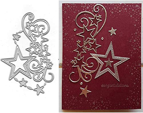 lilyshopingstore Stanzschablone Sternhupe, Weihnachtsmotiv, Schneeflocke, Sterne, Bordüre, Blumenstreifen, Metall, Klassisch