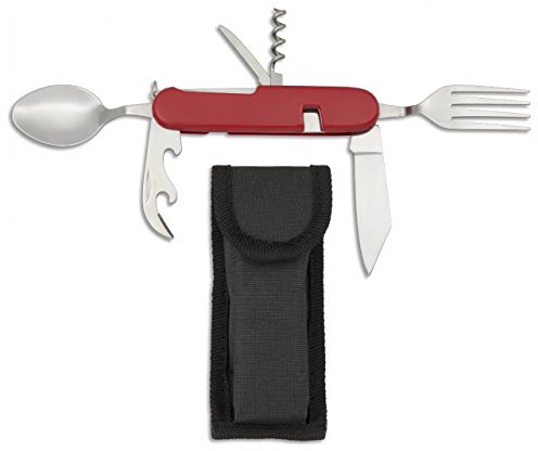 STM32 by ST TS Multiusos Desmontable Camping Color Rojo | Set de Cubiertos para Camping, Acampada, Senderismo, Picnic