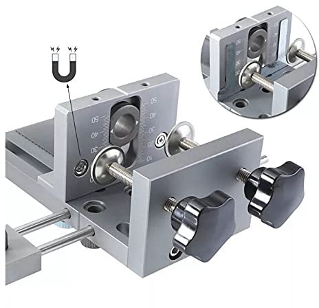 Drill Press 3 in 1 Dowelling Jig 6/8/10mm Wood Drilling Guide Locator Adjustable Dowel Jig Kit for DIY Woodworking Tool for Fast and Accurate Installation of Door and Dra