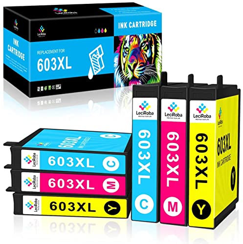 LeciRoba 603xl druckerpatronen für epson druckerpatronen 603 und epson 603xl Multipack für Epson XP 3100 3150 2100 2105 4100 4150 Workforce WF 2810 WF2820 WF 2850 WF 2870 (2CMY,6 Color)