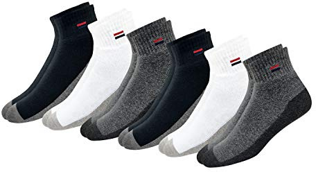 NAVYSPORT 6 par sneakers strumpor män kvinnor sportstrumpor korta bomullsstrumpor kvartsstrumpor, Flerfärgad, 6 par, 35-38 EU