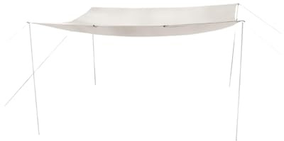 Defacto Sonnensegel Wasserdicht Rechteckig 3x4m UV-Schutz & Wetterschutz Sonnenschutz Set inkl Befestigungsseile mit 4 Stangen, für Balkon, Terrasse, Camping, Polyester | Beige