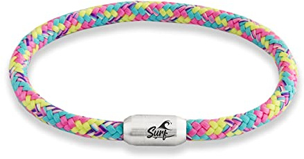 Paris Montana Paracord surfararmband | flätat armband av sjömansgarn | maritim och vattentät | 6 mm Ø | Surfargravyr | Handgjord | Kvinnor och män | segelrep, 19 cm - 24 cm, Harts