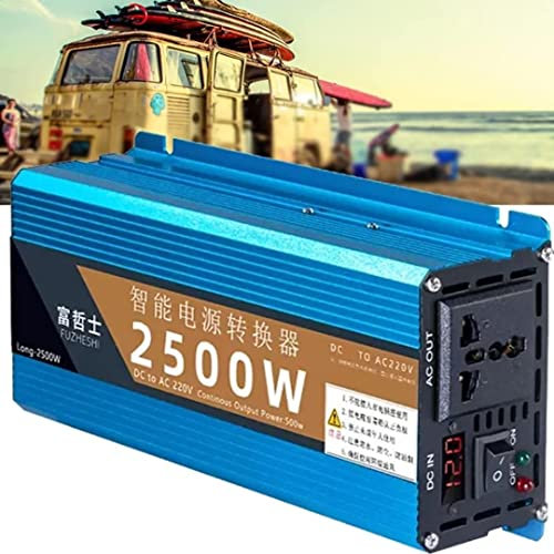 Power Inverter Transformador 2500W 3000W Inversor De Onda Sinusoidal Pura 12v DC A 220v AC Inversor De Corriente Del Convertidor De Automóvil Con Pantalla De Doble Voltaje, For Vehículos TV Computador
