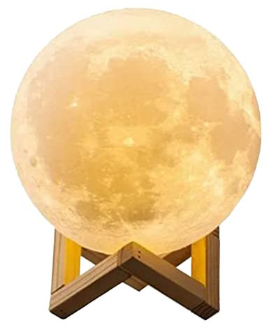 8 cm Mondlicht, Mondnachtlichtkugel für Kinder mit Ständer, 3 LED Farben, LED 3D Touch Steuerung, Nachtlicht, Schreibtisch, Schlafzimmer, Dekoration, Büro, Neujahr, Geburtstag