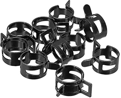 M METERXITY 10 Pack Feder Rohrschelle - Industriell Stahl Band Klemme Kraftstoffleitung(22mm Schwarz)