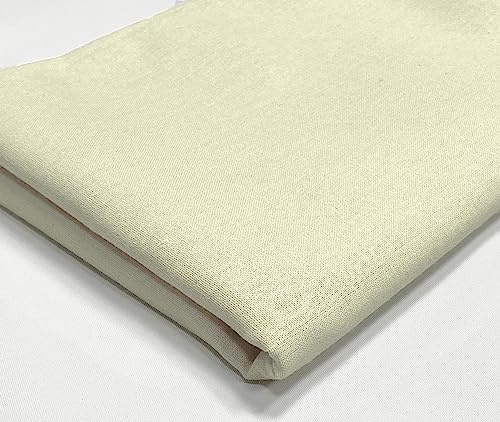 A-Express Baumwollstoff - 60 Zoll 150cm Breit pro Meter - 150 GSM Viskose Material - zum Nähen, für Kleidung, Quilten, Vorhangfutter, Bettlaken, Kostüme, Kleider - Hellcreme Hälfte Metre