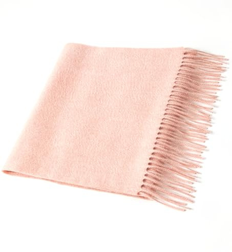 Villand Sciarpa in Cashmere Puro al 100% con Bordi Frangiati, Ampio Scialle in Cashmere Ultra Morbido per Donne e Uomini (Rosa)