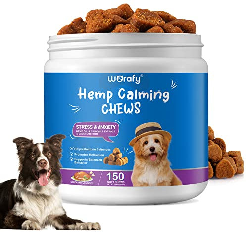Calming Chews for Dogs,150 Counts Chicken Flavor Dog Calming Treats Anxiety Relief,Reduce Stress,Fear,Barking, Hyperactivity,Reactivity, Aggression,Travel Issues, for All Breeds & Sizes (Chicken)