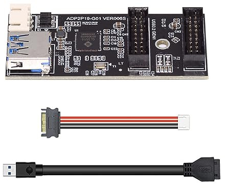cablecc 5Gbps Single 19/20pin header to USB 3.0 19/20pin dual port PCBA Type 1 to 2 HUB splitter adapter