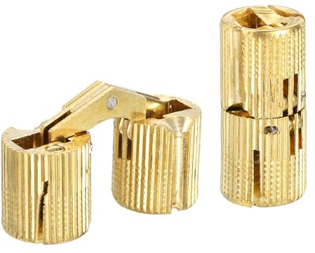 sourcing map Messing-Scharniere, versteckt, unsichtbar, verdeckt, Möbelscharniere, 180 Grad Öffnungswinkel, für Schmuckkästchen, Gold, 6 Stück