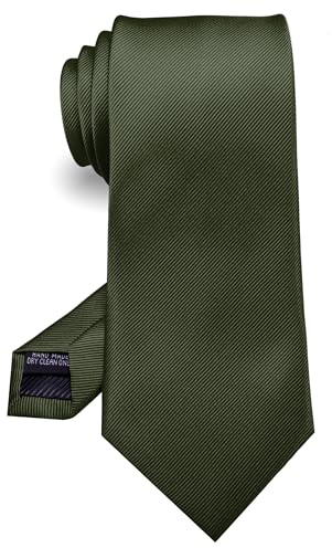 JEMYGINS Corbata Hecha a Mano para Hombre - Trabajo.Fiesta.Día del Padre Verde oliva