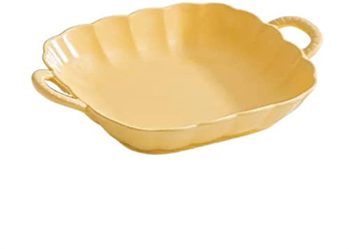 Vajilla para Hornear Plato de doble oreja Horno de cerámica casero con plato for hornear Plato for hornear pequeño resistente a altas temperaturas Plato hondo cuadrado Plato for hornear de color sólid