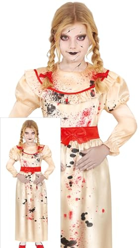 FIESTAS GUIRCA Disfraz de Muñeca Diabólica Asesina para Niña - Muñeca Vintage de Terror - Disfraces de Halloween para Niñas de 10 a 12 Años