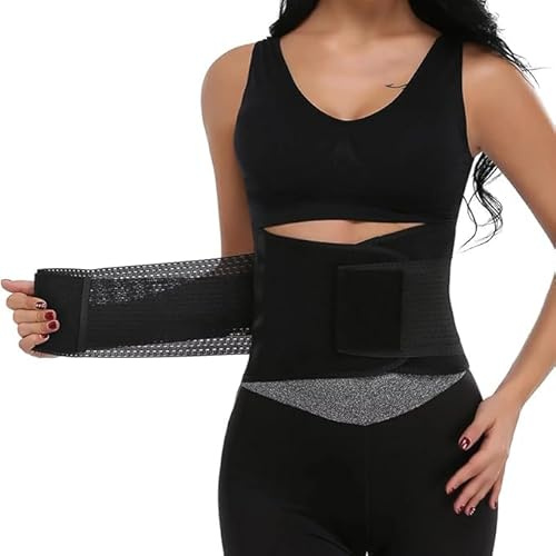 ATEK Waist Trainer Belt, Adjustable Sweat Belt for Weight Loss Women & Men, Belly Belt Fat Burner, Back Lumbar Support Belt, Slimming Body Shaper for Sciatica Nerve, Scoliosis, Disc or Lifting at Work