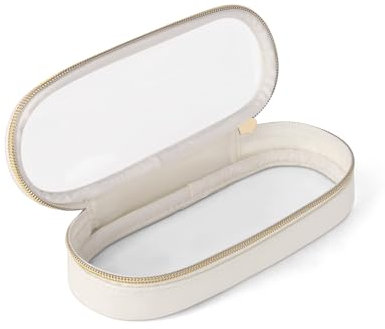 Soimeat Klar makeupborsthållare för resor, makeupborste, toalettväska, bärbar kosmetisk borstfodral, transparent vattentät makeupborste förvaringsväska, Vitt, L, Klar resesminkväska