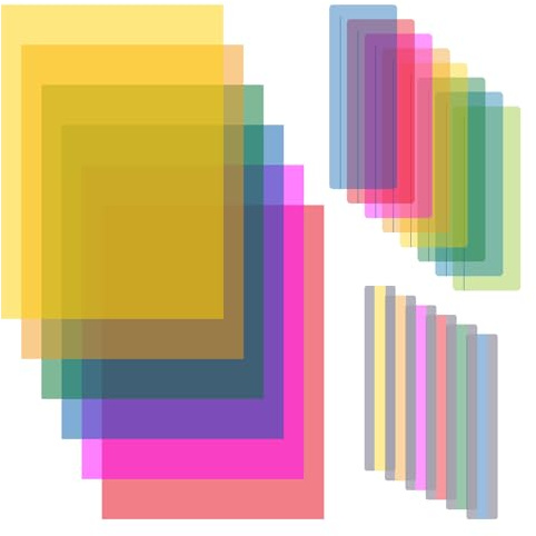 Lot de 20 superpositions colorées pour dyslexie - 3 tailles - Aide à la lecture des doigts pour enfants - En PET - Film de lecture coloré transparent - Aide à la lecture pour enfants