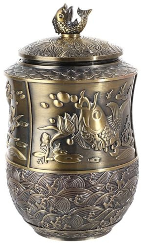 HiyyFloy Tea Canister, Vintage Chinese Style Tea Jar, Vintage Tea Tins Cans Countertop Container for Sugar, Tea, Coffee