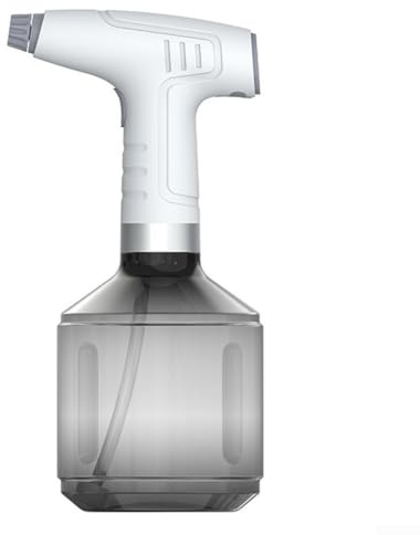 Olla de pulverización eléctrica, regadera eléctrica de 0.9 L, botellas de spray automáticas para el cuidado de las plantas, botella de agua de carga USB para jardín (gris y blanco)