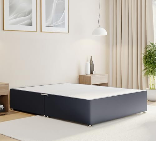 ComfoRest – Durable 3FT Single Divan Bed Base | Supportive and Space-Saving Frame for Small Bedrooms or Guest Rooms | No Mattress, No Headboard, No Drawer Included (Grey Plush)