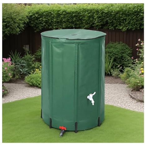 HOFUNTRE Cisterna Agua for Jardín ，Barril De Lluvia Plegable，depósito De Agua Portátil，La Tela Es Resistente, Plegable, Estable Y Duradera, Y Tiene Una Amplia Gama De Usos.(Green,50L)