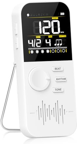 ENO MUSIC Rechargeable Big and Clear Sound Digital Metronome with Mechanical Sound Digital Sound Wood Block Sound and Vocal Counting the Beat for Pinao Guitar Bsss Violin Ukulele Drum Players