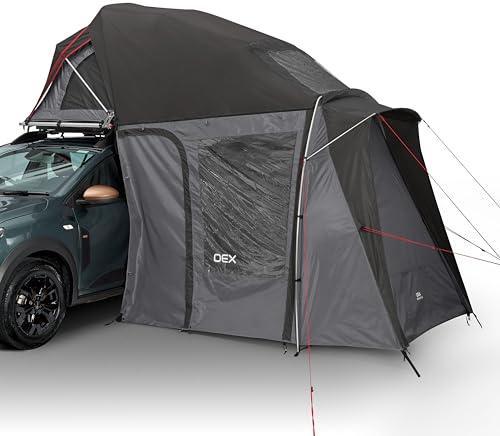 OEX Vertex Lite Hub, Waterproof Utility Shelter, Aluminium Frame, 240 x 180 x 190 cm, with Panoramic Windows, Multiple Access Doors, for Roof Tent Extension