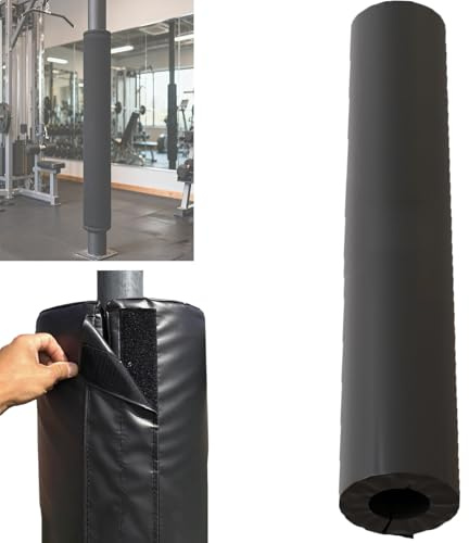 Basement Pole Padding, Pole-Dia 4in (Pole-Circ 12.6in) Collision Protection, H 6FT Waterproof & UV-Resistant, Black Designed for Basement, All-Weather Support with Self-Adhesive Installation