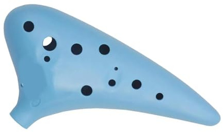 Keramik-Okarina-Instrumente, 12-Loch-C-Tasten-Okarina, Blau, 160 x 145 45 mm, mit Aufbewahrungstasche und Riemen