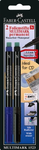 FABER-CASTELL - Marqueurs permanents Multimark S, 2 marqueurs