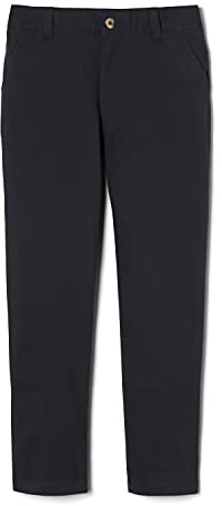 French Toast Boys' Straight Fit Chino Pant, Black, 16