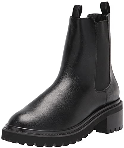 The Drop Saviah Bottines Chelsea pour Femme, à Enfiler, Semelle Épaisse, Noir, Pointure 38,5