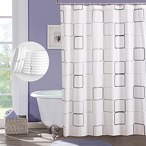 Jecarden Duschvorhang Wasserdicht Duschvorhänge - Shower Curtain Bad Vorhang 180x200cm Anti-Schimmel Dusche Vorhang für Badezimmer Badewanne Vorhang mit 12 Duschvorhangringen Polyester(#1)