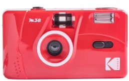 Kodak M38 Filmkamera, 35 mm, fokussierfrei, leistungsstark, integrierter Blitz, einfach zu bedienen (Flame Scarlet)