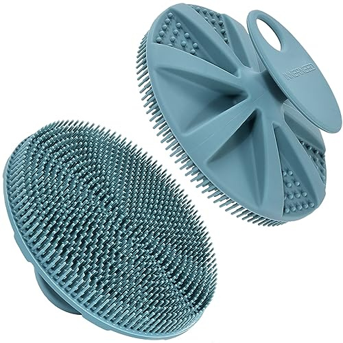INNERNEED Food-grade Weich Silikon Körperpeelingbürste Duschbürste, Dunkelg | Handgerät Reinigung Skin Brush, sanft Peeling and Lather Well, hygienisch Bath Scrub for Women, Men