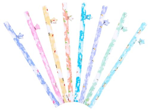 Papel de estrellas de origami, tiras de papel de estrella de la suerte, tiras de papel de estrella de origami de doble cara, papel plegable de decoración de estrella de la suerte para arte,