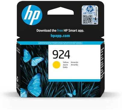 HP 924 (‎‎4K0U5NE) Cartouche d'encre Jaune d'origine pour imprimante Tout-en-Un OfficeJet Pro 8124e, 8122e, 8132e, 8135e, 8134e, 8125e