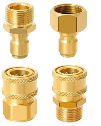 Laroal 4st M22-14 mm till 1/4 tums adaptersats för högtryckstvätt högtryckstvätt snabbkopplare Biltvätt slangkonvertering Koppar högtryckstvätt adapterset