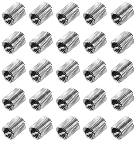 QUARKZMAN 40 stycken gänginsatser M6 x 1 2D (12 mm) metrisk tråd gänga reparation insats 304 rostfritt stål helikal gängreparationssats skruvgänghylsa för mekanisk utrustning