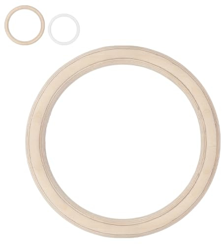 MAMOI® Gymnastikring i trä, gymnastikring utan remmar, handtag för styrketräning och gymnastik, för inomhus- och utomhusbruk, ECO, tillverkad i EU