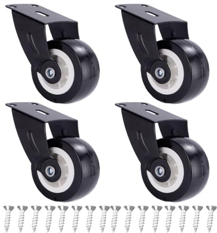 4 Pieces Small Gate Wheel Anti-Sag Door Bottom Support Wheels 2 inch Vertical/Bottom Mounting Furniture Fix Rollers