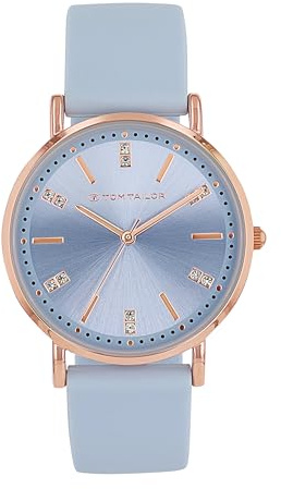Tom Tailor Armbanduhr mit Silikonband für Damen, mit Kristall, Gold, wasserdichte 3 bar, Geschenkidee, kommt in Uhren Geschenkbox, 2100502