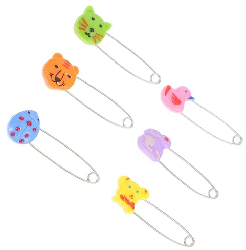 KOMBIUDA 30 Stück Teiliges Tierischem Kopf Verstellbare Windelklammern aus Kunststoff Sichere und Schonende Stoffbefestigung für Waschmaschinenfest und Hautfreundlich