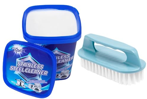 Topest Multi-Purpose Power Cleaning Paste (500 G) + Scrubbing Brush| Heavy Duty Cleaner for Tough Stains | for Kitchen, Oven, Bathroom, Stoves, Glassware, Stainless Steel Appliances etc.