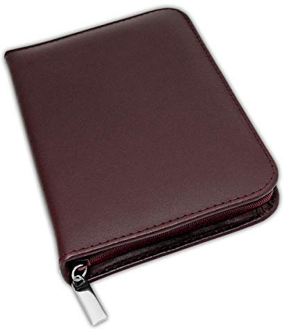 Homeopati fickapotek med 64 bruna glas (UV-skydd), läder bordeaux för globuli