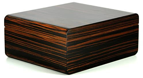 adorini Novara Humidor boîte à cigares de Luxe pour Stocker Environ. 75 cigares en ébène Brun