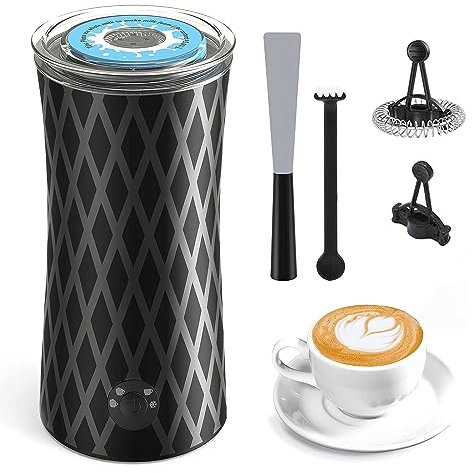 Milk Frother Electric, Morpilot 4 in 1 Hot & Cold Milk Foamer, Automatic Milk Steamer, 240ml, 400w, Strix Temperature Controls, Silent Operation, Ideal for Coffee, Latte, Cappuccino