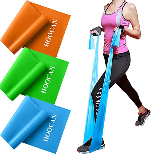 Hoocan Lot de Bandes de résistance Longues d'exercice pour Bras, épaules, Jambes et Fesses Bandes élastiques d'entraînement pour thérapie Physique, Gym, Yoga