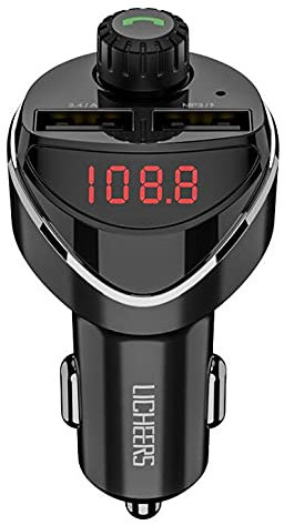 Riloer Bluetooth Car Kit FM-Transmitter MP3-Player Freisprecheinrichtung USB-Ladegerät Zigarettenanzünder